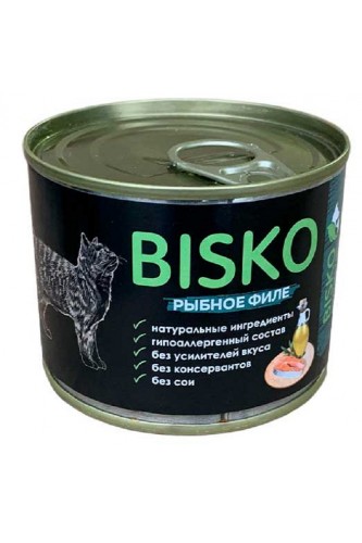 Консервы для кошек BISKO рыбное филе, 200 г